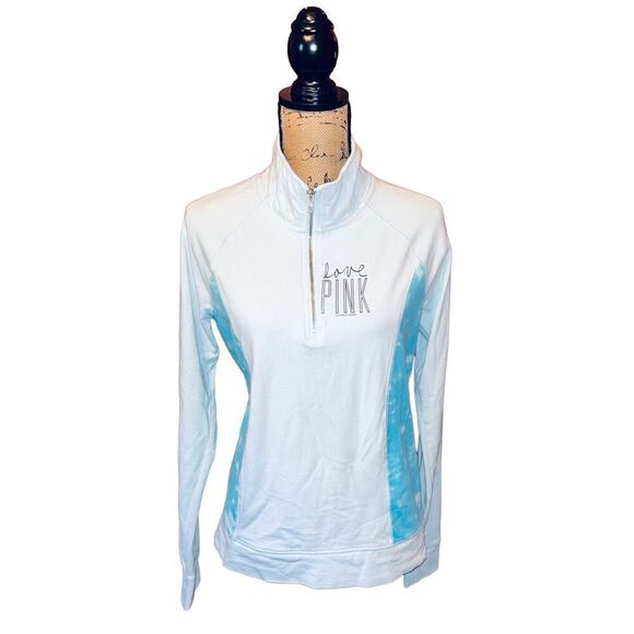 PINK Victoria's Secret Tops - Victoria Secret Pink 1/4 Zip Womens M Blue Pullover